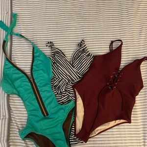 Bundle of 3 one piece bathing suits